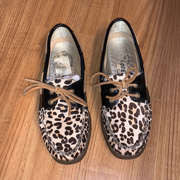 Sperry Shoes - Sperry Animal Print Cowhide/Black Patent Shoes 9